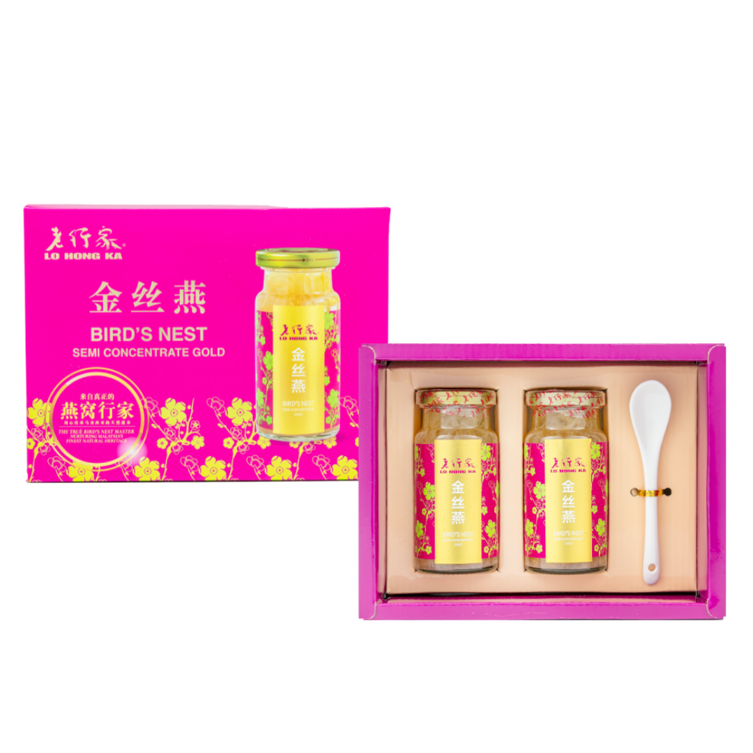 Lo Hong Ka Semi Concentrated Gold Bird's Nest Gift Box 150g x 2 bottles