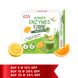 Lo Hong Ka Wonder Enzyme Fiber Plus Wheatgrass 12g x (12’s + 2’s)